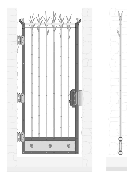 ARCHITECTURAL DRAWING OF THE BAMBOO PEDESTRIAN GATE