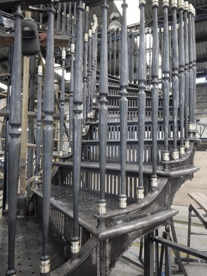 Detail of the first finished flight of stairs